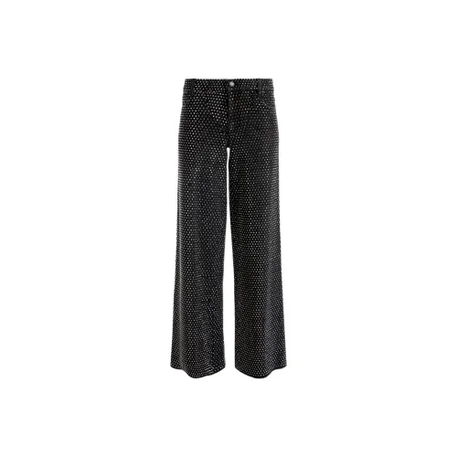 ALICE+OLIVIA Maya Угольно-черный/Лимонит Красный Женские Джинсы