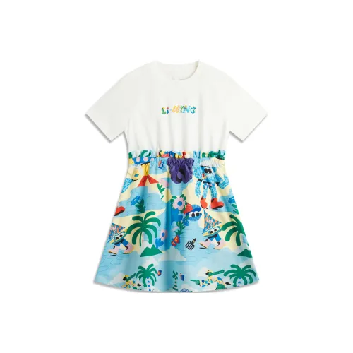 LINING YOUNG x Brolga Платье Sports Life Collection ARTIST Многоцветное с принтом по всей поверхности Подростки