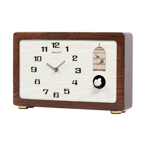 HENSE Кварцевый механизм Деревянные Настольные часы Унисекс Белый HD002
