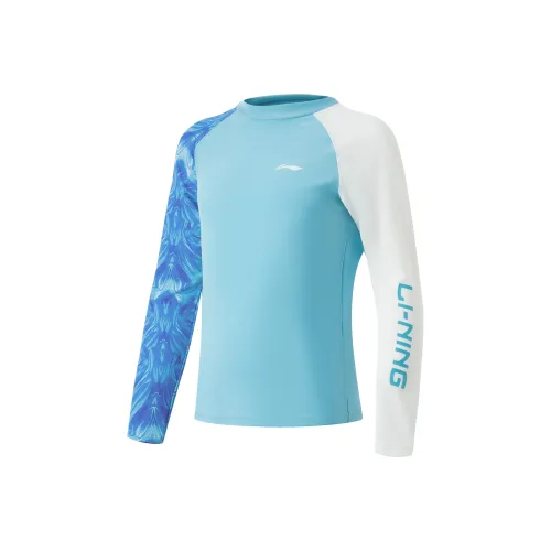 LINING YOUNG Swimming Облегающие Купальники Зимний Подростки Яркий Вода Синий Стандартный Белый