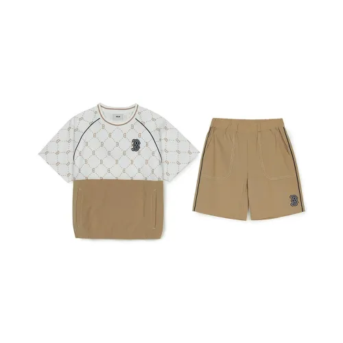 Mlb Base Logo Повседневная спортивная одежда MONOGRAM Collection Boston Red Sox 2 предмета Набор Бежево-желтый для детей 3-7 лет