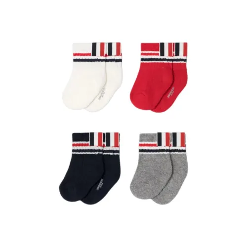 THOM BROWNE 4 шт Черный+Красный+Серый+Белый Детские носки