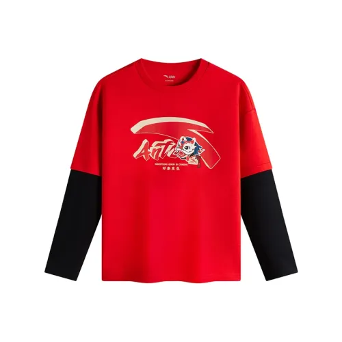 Antakids Длинный рукав Т-рубашка Легенда Красный Подростки