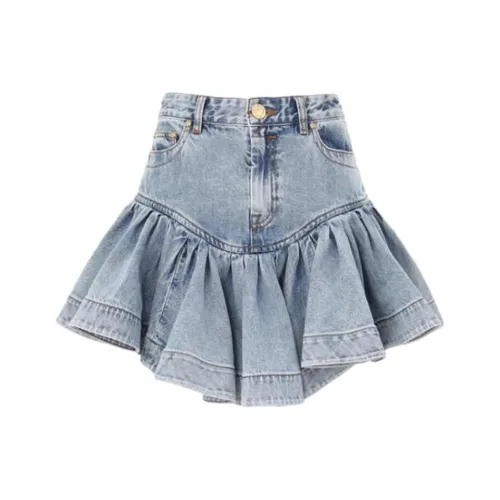 Zimmermann SS25 Джинсовые короткие юбки Женские Морской синий