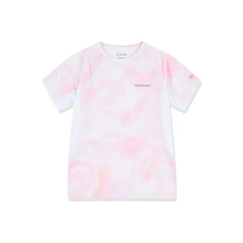 QIAODAN T-рубашка Oriole розовая с принтом по всей поверхности