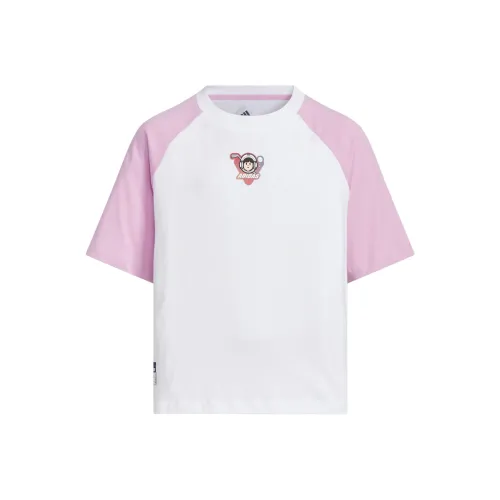 Adidas T-рубашка Белый Благословение Светло-фиолетовый для детей 3-7 лет