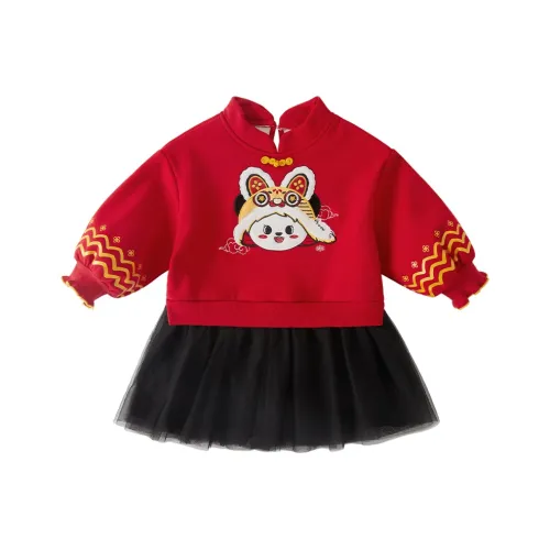 Детский комплект JELLYBABY для детей 3-7 лет с юбкой красного цвета