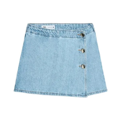 ZARA Средне-голубые женские джинсовые шорты