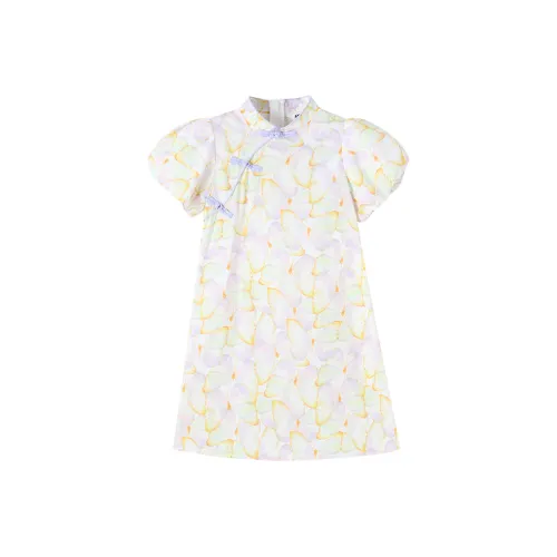 Annil Платье SS25 Желтый оттенок Цветочный Детский