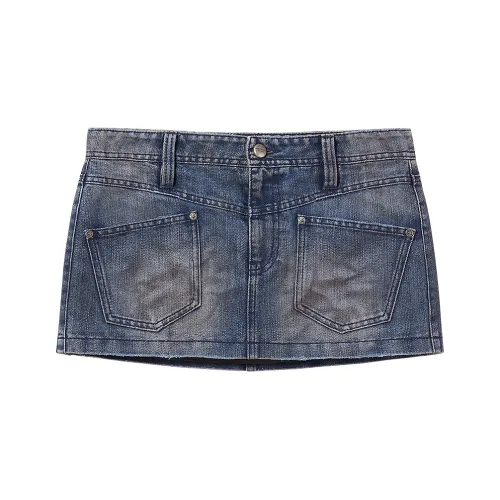 Miss Sixty Джинсовые короткие юбки Женские Темно-синий
