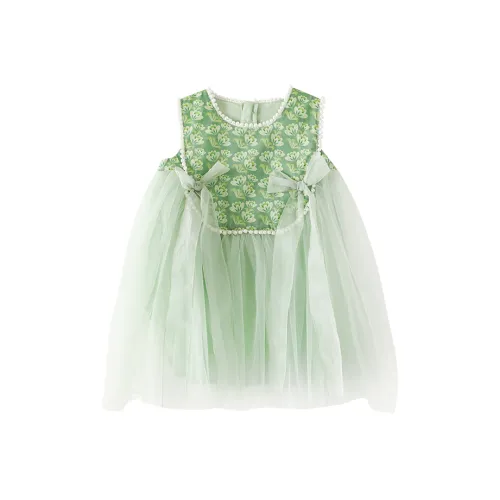 YOEHYAUL Детское платье зеленого цвета для детей в возрасте 3-7 лет