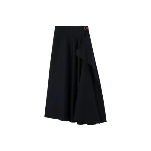 Loro Piana Морской синий Женские Повседневные длинные юбки