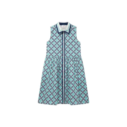 CASABLANCA Детская одежда с принтом по всей поверхности откладной воротник длина MID без рукавов синий для малышей