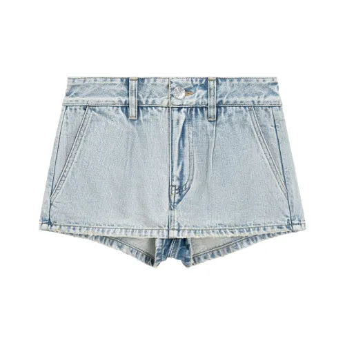CALLED BACK Джинсовые шорты Женские Выстиранный Синий
