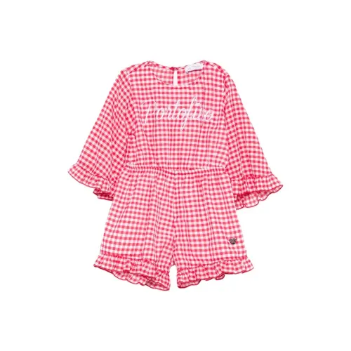 MONNALISA Детская одежда Буква Цветочный Круглый вырез Расклешенный рукав Розовый Детский