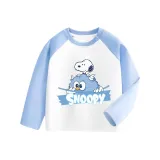 [Реглан с длинным рукавом] Белый и синий Nubi и Монстр