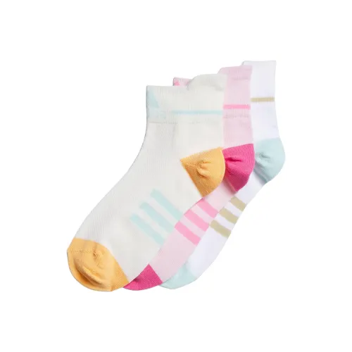 Adidas Носки 3 упаковки Прозрачный Розовый Белый Нефритовый Белый Детские