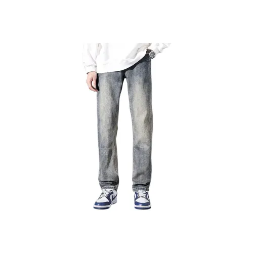 YUQIAN Винтажные синие мужские джинсы