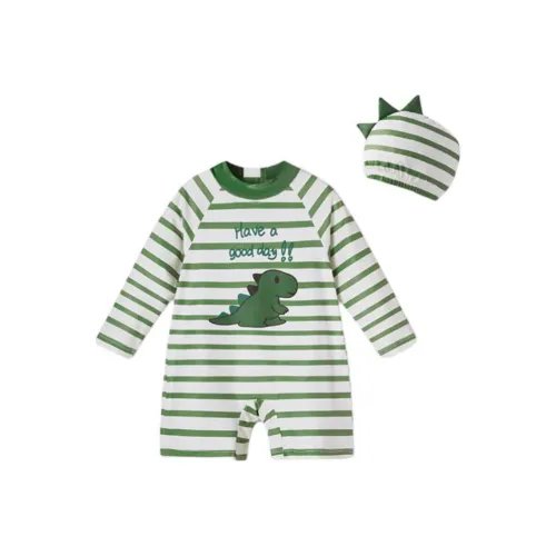 JELLYBABY Детский купальник с зелеными полосами для детей в возрасте 3-7 лет