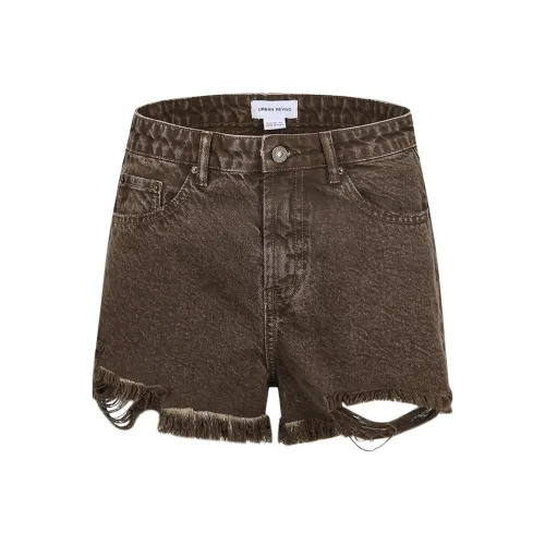 URBAN REVIVO Boho Style Джинсовые шорты Женские Коричневый