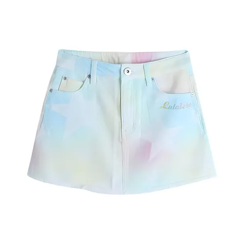 LALABOBO Джинсовые короткие юбки Женские Светло-голубой Белый