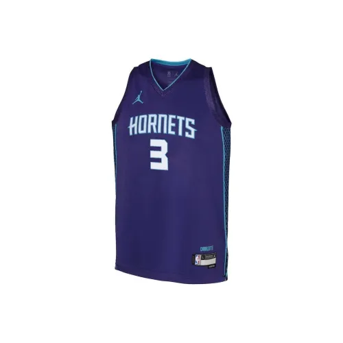 NBA Charlotte Hornets T-Shirt Jordan Statement Terry Rozier III Purple Teenagers