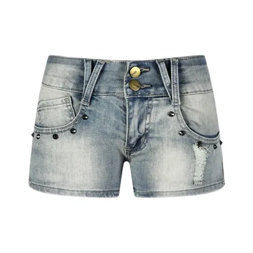 ABBY GODDESS Джинсовые шорты Женские Небесно-голубой