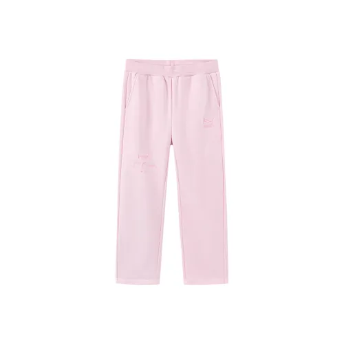 Детские PUMA Вязаные Тренировочные Штаны Sportstyle Collection Pants Вязаная Модель Straight Нога Мечтательный Розовый 60301