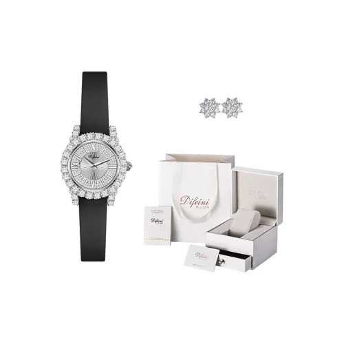 Difeini Кварцевый механизм часы с ремешком из крученого шелка женские часы серебристый циферблат