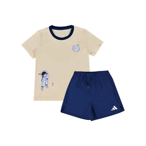 Adidas Повседневная спортивная одежда Экрю Темно-синий Children Возраст 3-7 лет