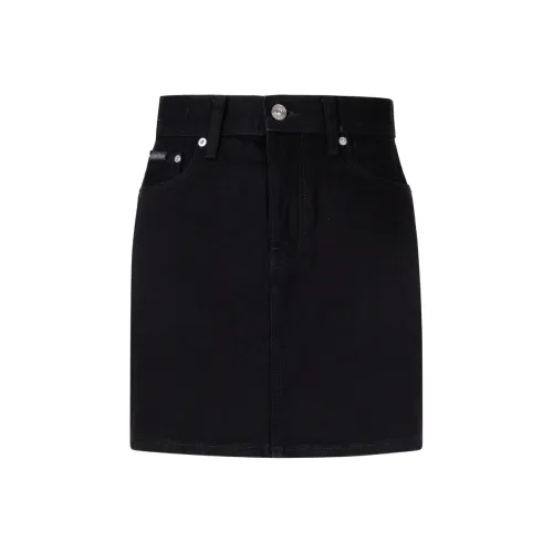 Calvin Klein Джинсовые короткие юбки Женские Деним Черный