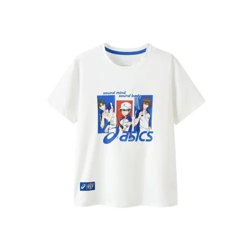 Asics x XINWANGQIUWANGZI LIANMINGKUAN Спортивная рубашка для выполнения упражнений SS25 0001 Натуральный белый Детская одежда для детей в возрасте 3-7 лет