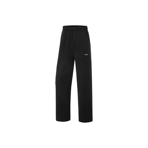 LINING Fitness Series Черные флисовые спортивные брюки с подкладкой для женщин