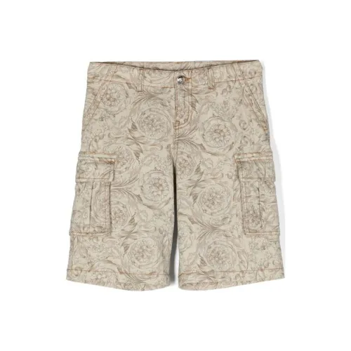 VERSACE SS24 Джинсовые шорты для детей песочно-бежевого цвета