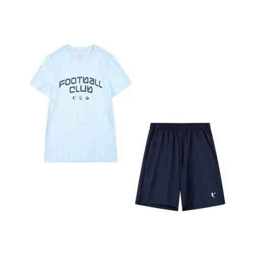 QIAODAN Повседневная спортивная одежда SS25 Набор Весна Синий Full Принт Si YUN Синий Подростки