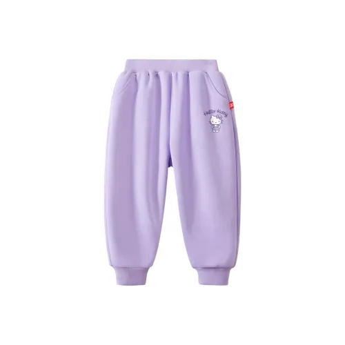 Детский Hello Kitty Вязаные Тренировочные Штаны Осенние и Зимние Таро Фиолетовый