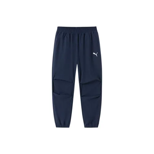 Детские вязаные тренировочные штаны PUMA Sportstyle Series SS25 темно-синие