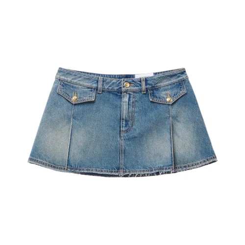 Alexander McQueen FW24 Джинсовые короткие юбки Женские Индиго