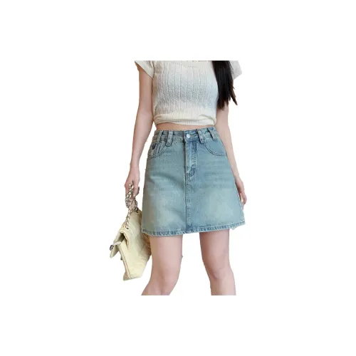 Ya Sheep People Джинсовые короткие юбки Женские Синие