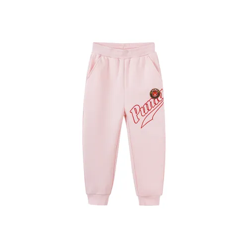 Детские PUMA Вязаные Спортивные Штаны Sportstyle Series Розовые Оранжевые