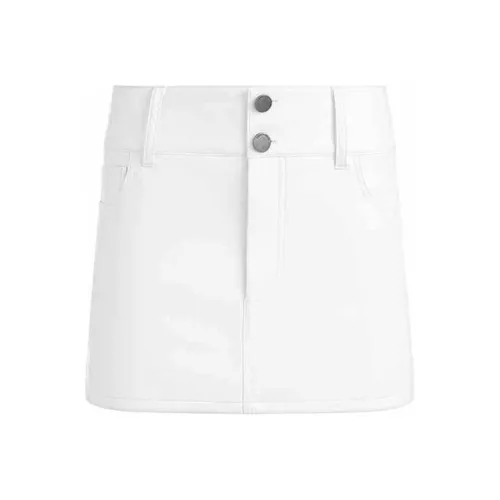 ALICE+OLIVIA FW24 LAIKA Кожаные короткие юбки Женские Белые