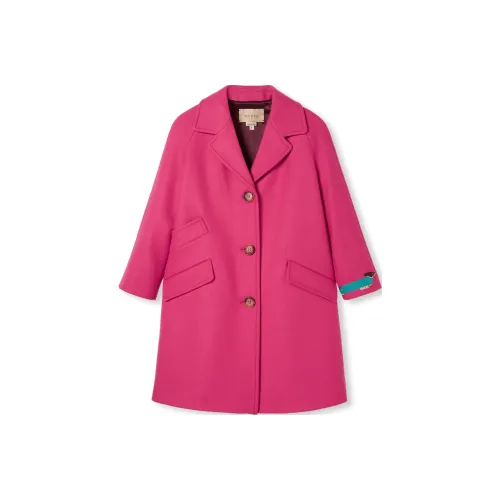 GUCCI FW24 Буква Животный узор Стандартное издание Пальто Весна-осень Зимний Детский Фуксия