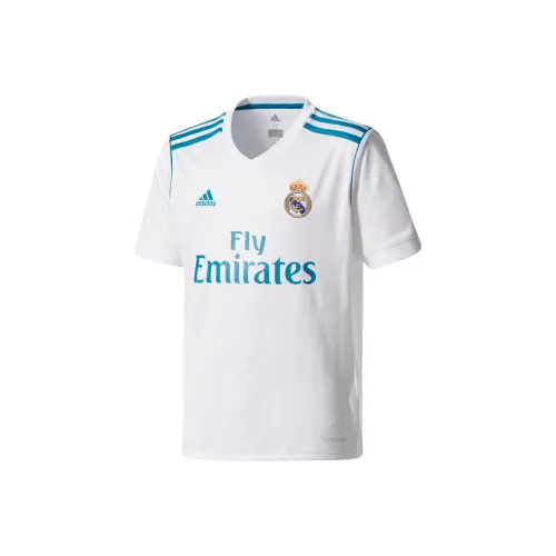 Adidas x HUANGJIAMADELI LIANMINGKUAN T-рубашка Белый Свежий синий Для детей 3-7 лет