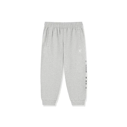 Подростки QIAODAN Вязаные Тренировочные Штаны BC04 Светлый Фотиния Серый