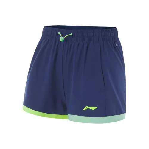 LINING Running Collection Темно-морской синий Неоново-желтый Зеленый Охлаждающий зеленый Женские спортивные шорты