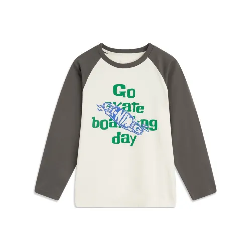 LINING YOUNG Sports Life Collection T-рубашка Яйцо Кремово-серый ROAD Серый Детский