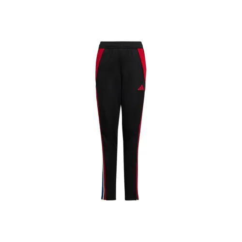 Подростки Adidas Вязаные Тренировочные Штаны Черный Красный Командный Красный Белый Королевский Синий