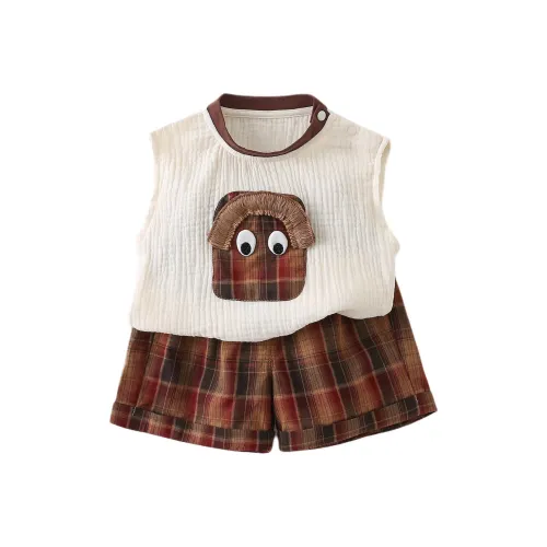 XiaoJinBu Повседневная спортивная одежда 2 предмета комплект светло-коричневый для малышей и детей дошкольного возраста