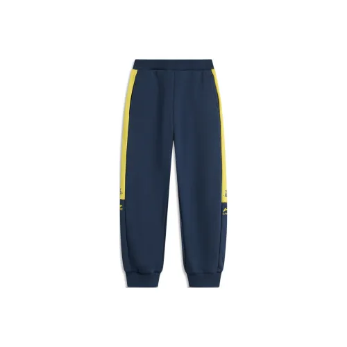 Дети 3-7 лет LINING YOUNG Вязаные тренировочные штаны Sports Life Collection Гуандунский синий