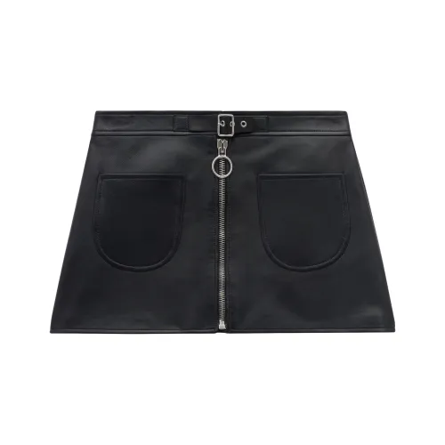 COURREGES Кожаные короткие юбки Женские Черный